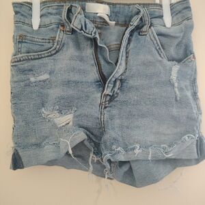 H&M Light Blue Distressed Kids Shorts